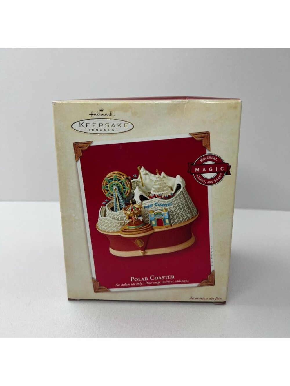 Hallmark 2003 Polar Coaster Magic Movement Lights Sound Christmas Ornament